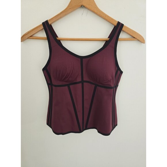 Honeylove Boldness Tank Compression Top Shapewear Wireless Cups Burgundy Red XL - Picture 1 of 11